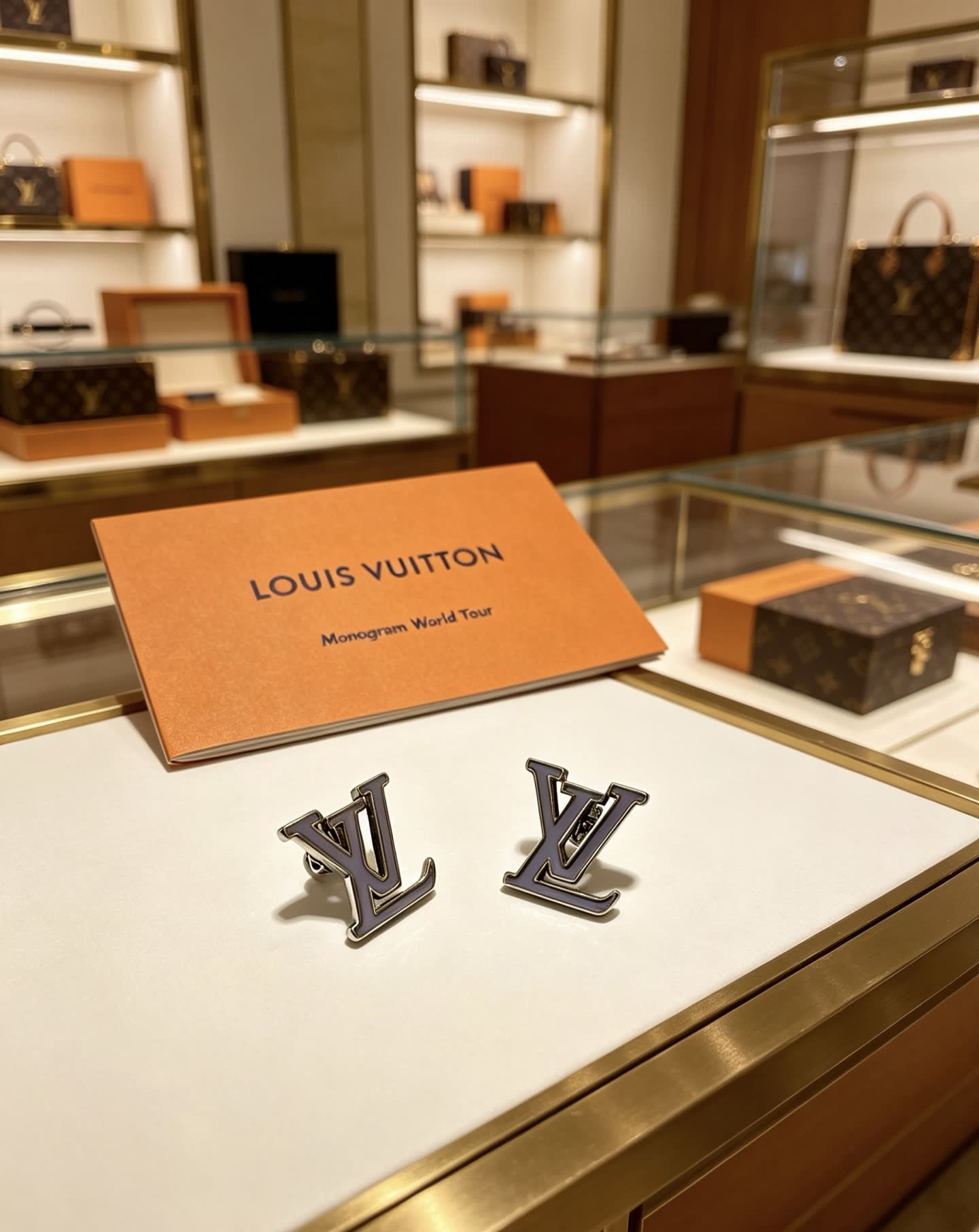 Louis Vuitton Earrings - Metallic 'LV' Logo Design